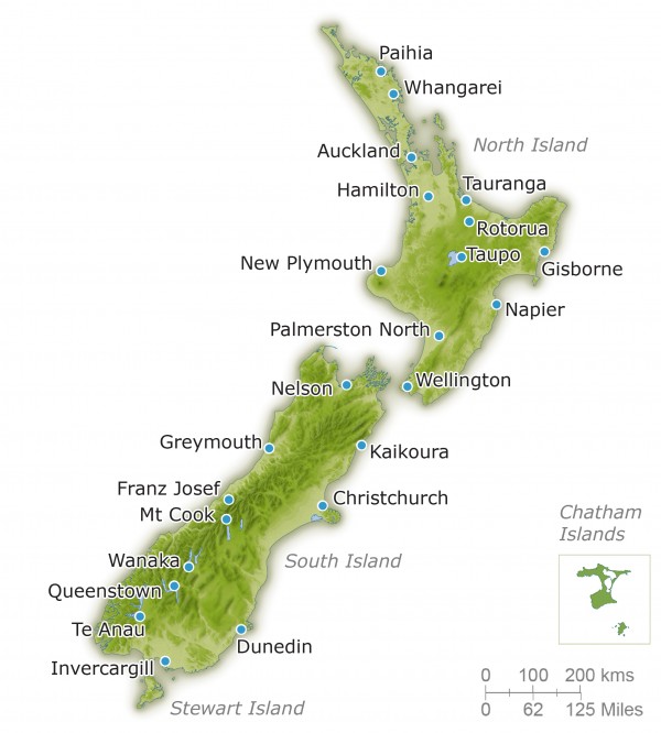 MAP30 High Resolution New Zealand Towns and Cities New Zealand Tourism New Zealand